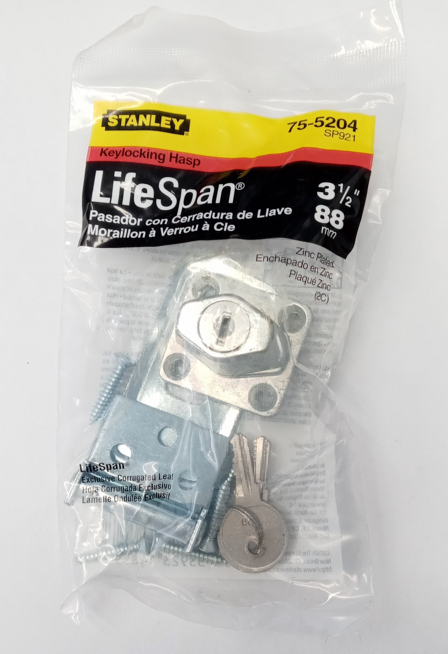 Stanley 75-5204 3-1/2 Inch Keylocking Steel Safety Hasp With Zinc Plating - View #4
