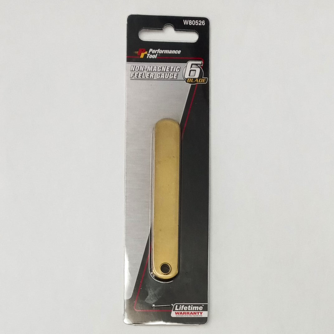 Performance Tool Brass Feeler Gauge 6-Blade Non-magnetic W80526
