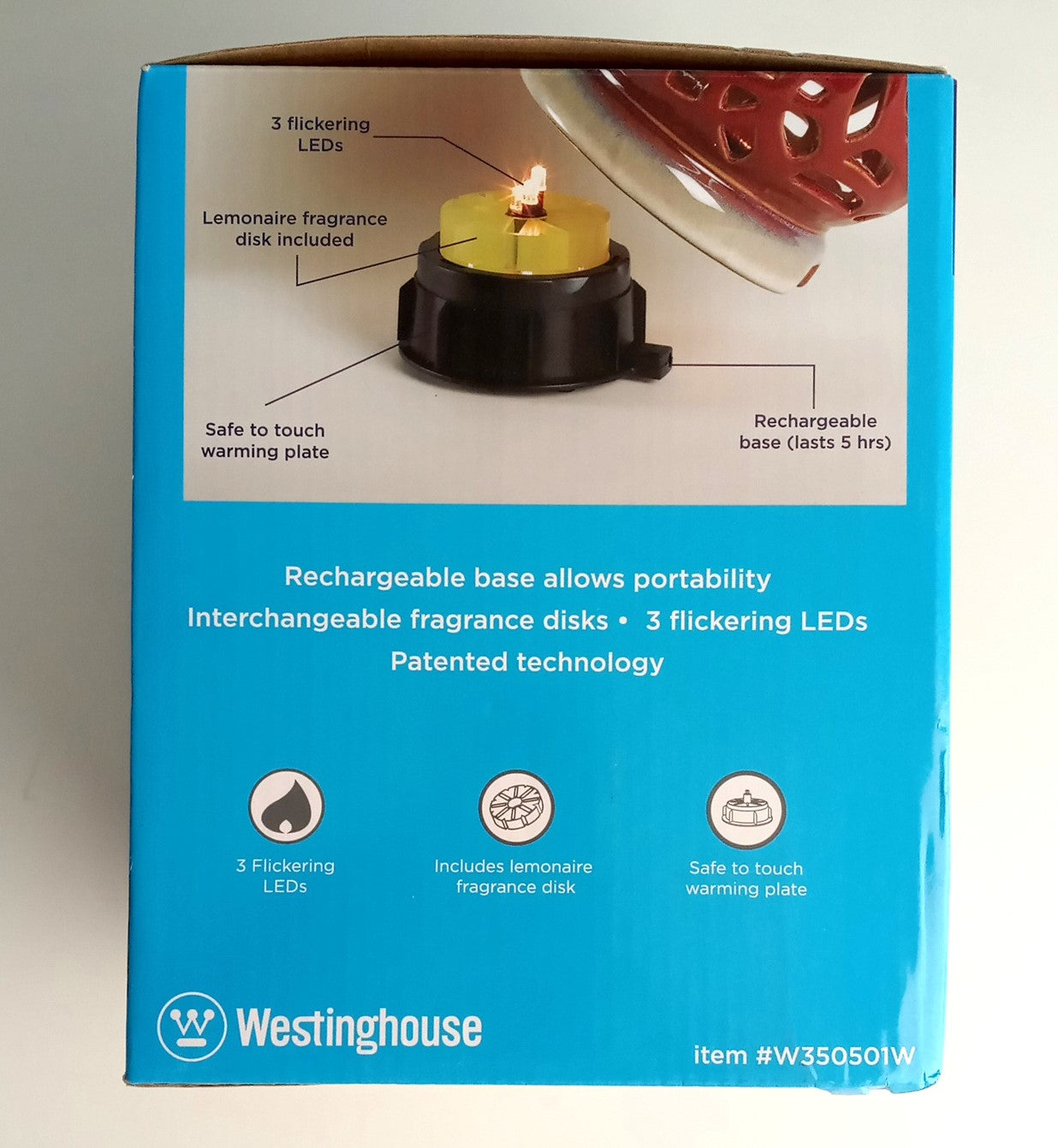 Westinghouse Rechargeable Fragrance Warmer Red/Taupe W350501W