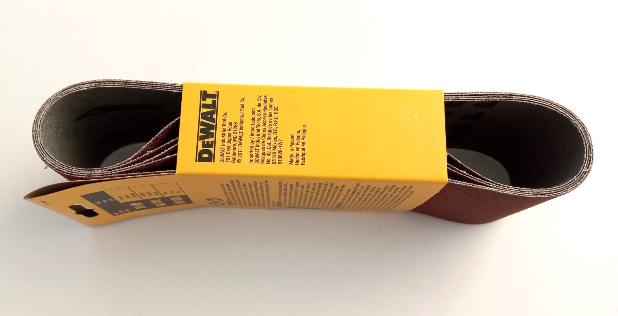 DEWALT DWAB321080C 80-Grit 3" x 21" Sanding Belts Sandpaper 5Pack