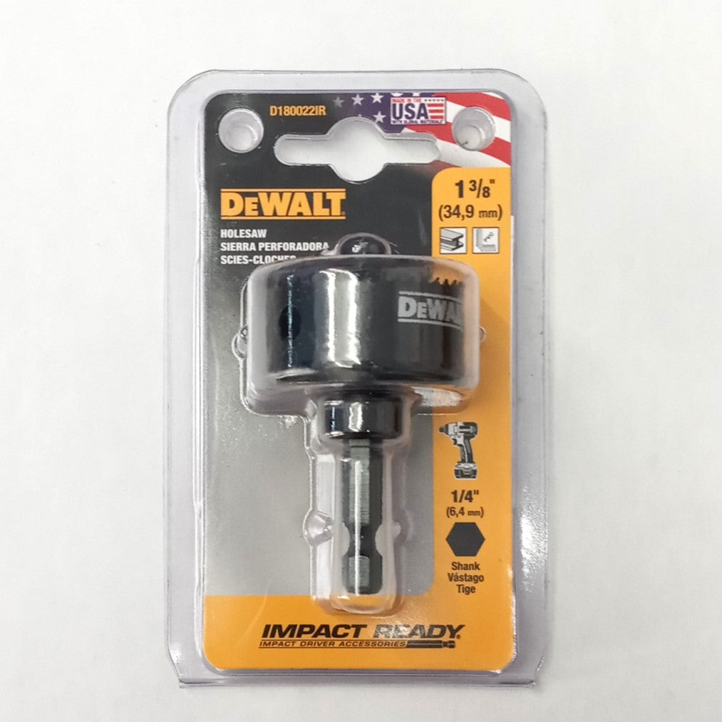DeWalt 1-3/8" Impact Rated Hole Saw With Arbor USA D180022IR