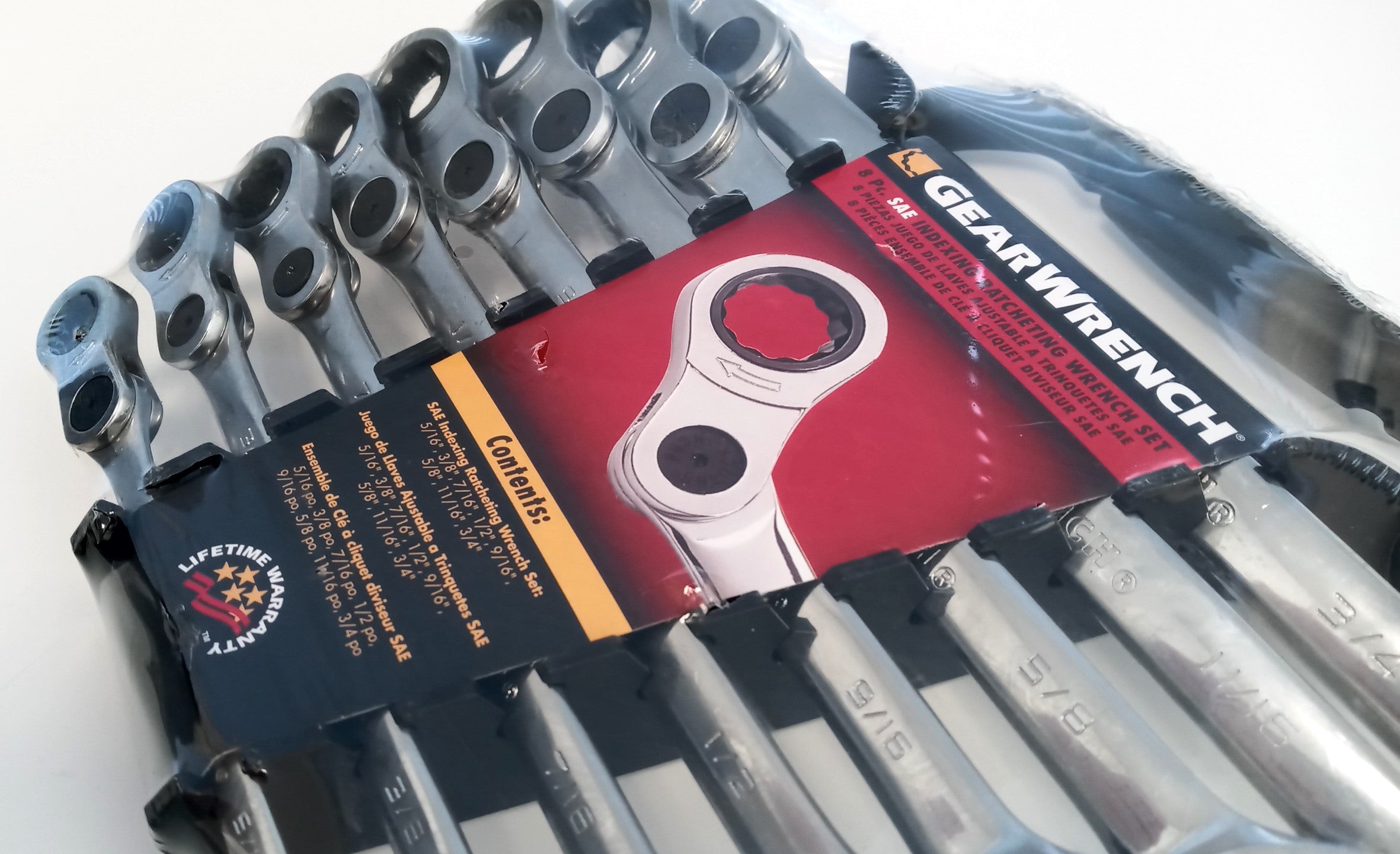 GearWrench 8pc 12Pt Indexing Combination Wrench Set Polished Chrome 85498