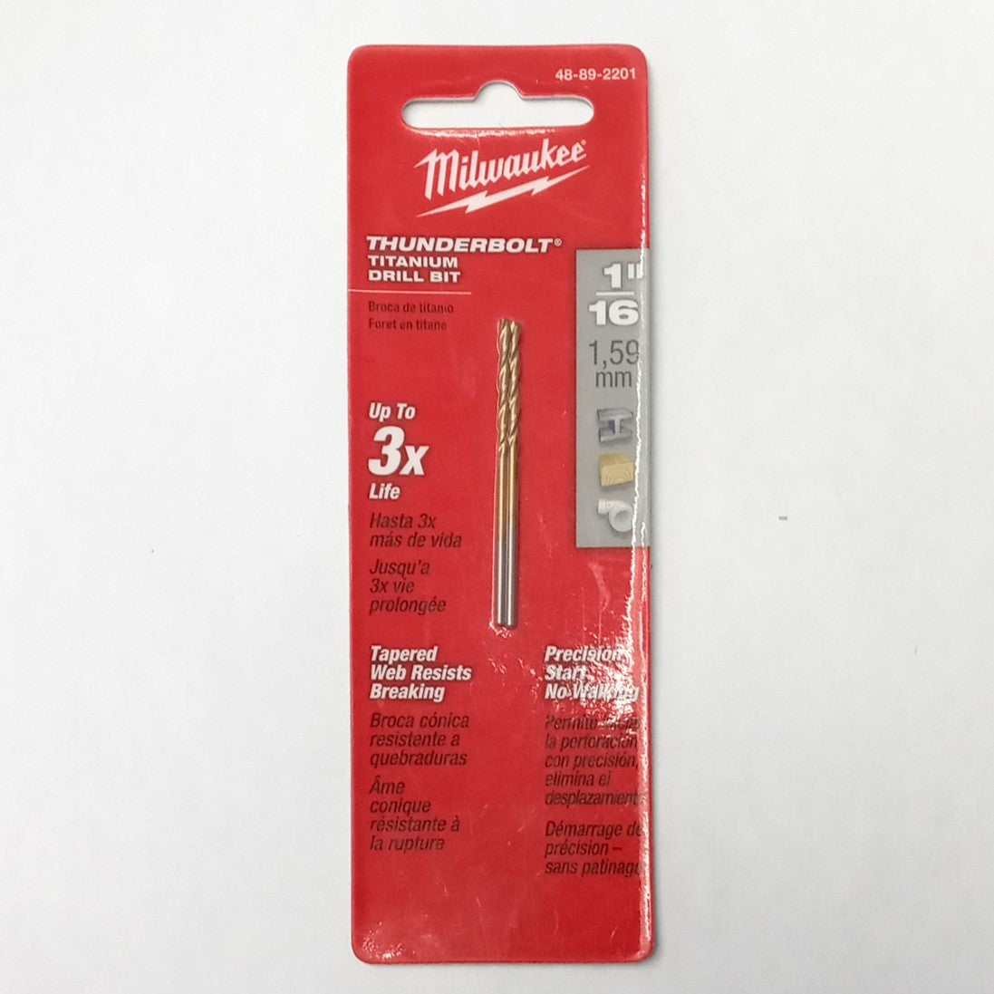 Milwaukee 1/16" Titanium Drill Bits 2pc 48-89-2201 #HW