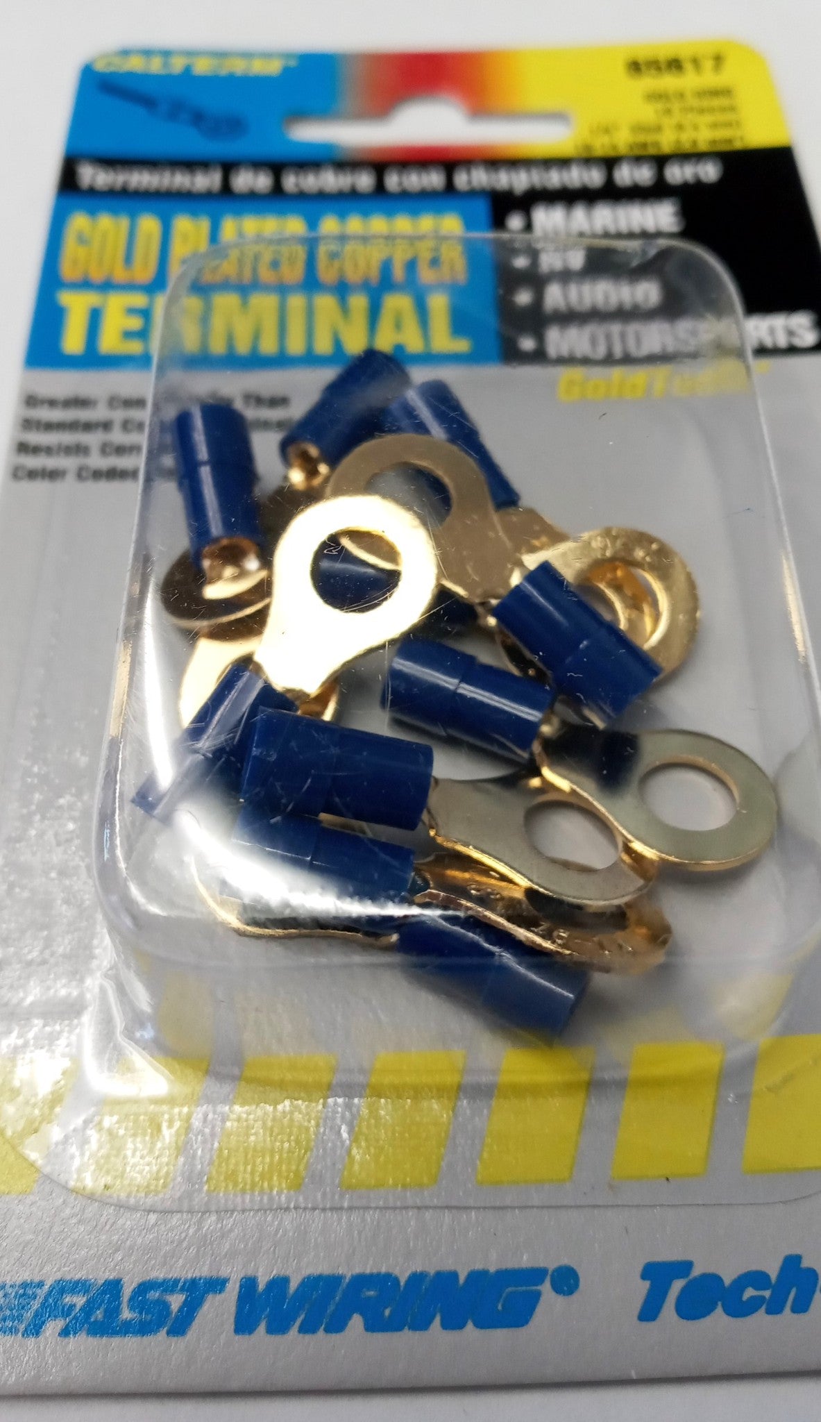 Calterm Gold Plated Copper Terminal 16-14 AWG 1/4" Stud 10pcs 65617