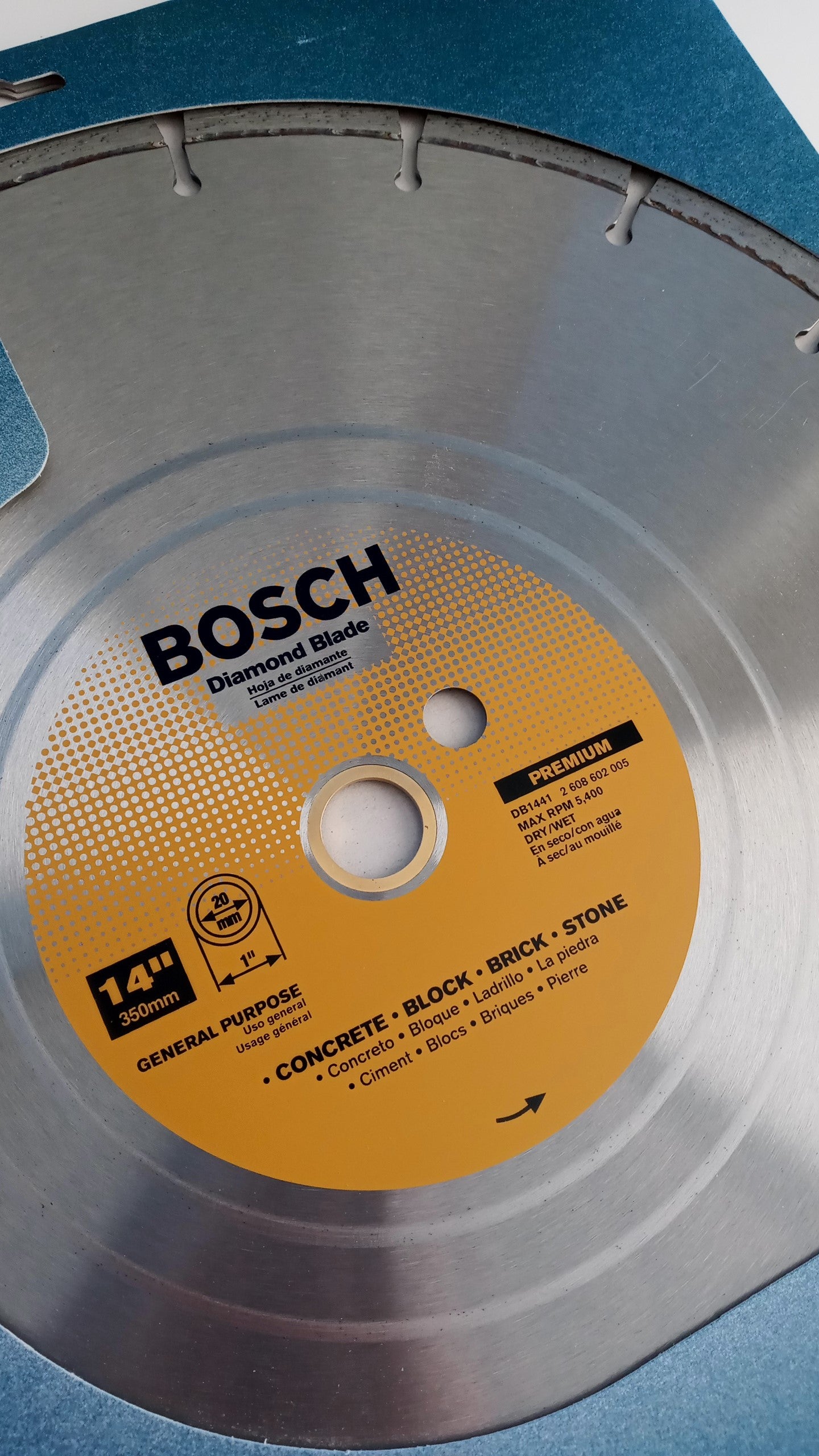 BOSCH Premium Diamond Saw Blade, 14" Segmented, General Purpose Masonry DB1441