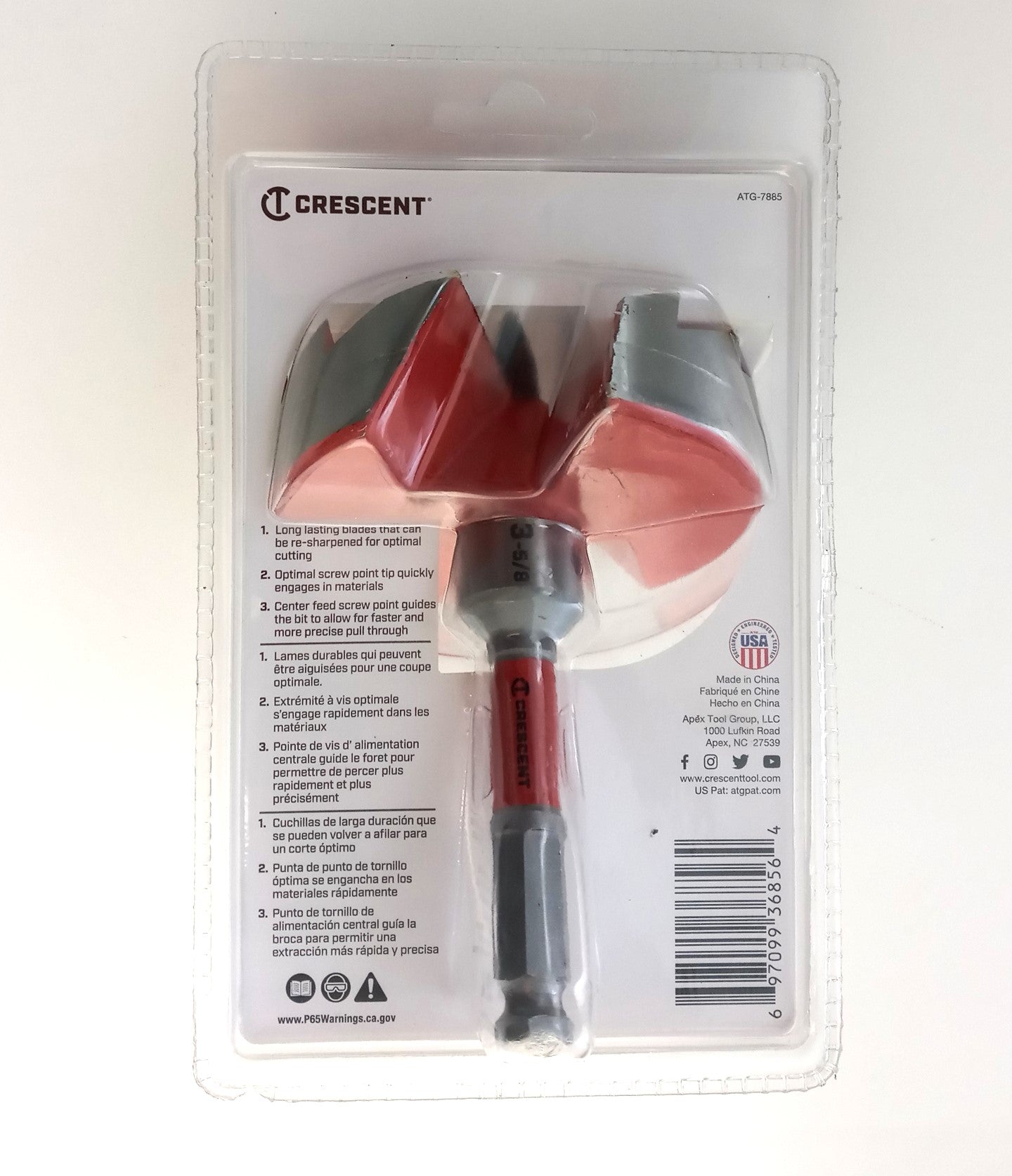 Crescent Self Feed Drill Bit 3-5/8" x 5" CDSF-583