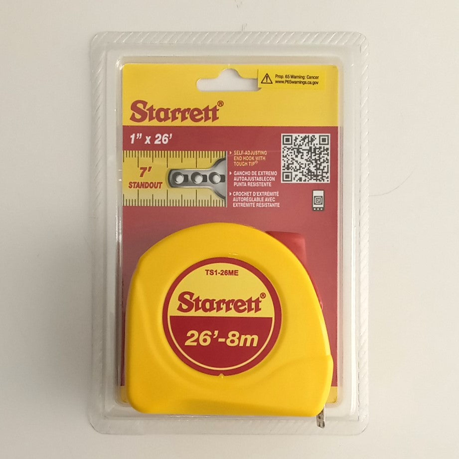 Starrett 26' x 1" SAE 8m Measuring Tapes Grad. 1/16 4pcs. TS1-26ME