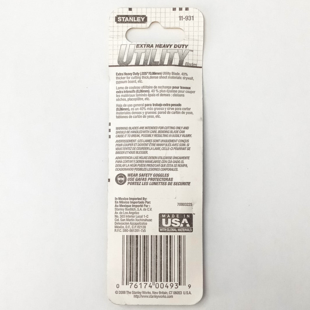 Stanley Heavy Duty Utility Blades 5pk 11-931