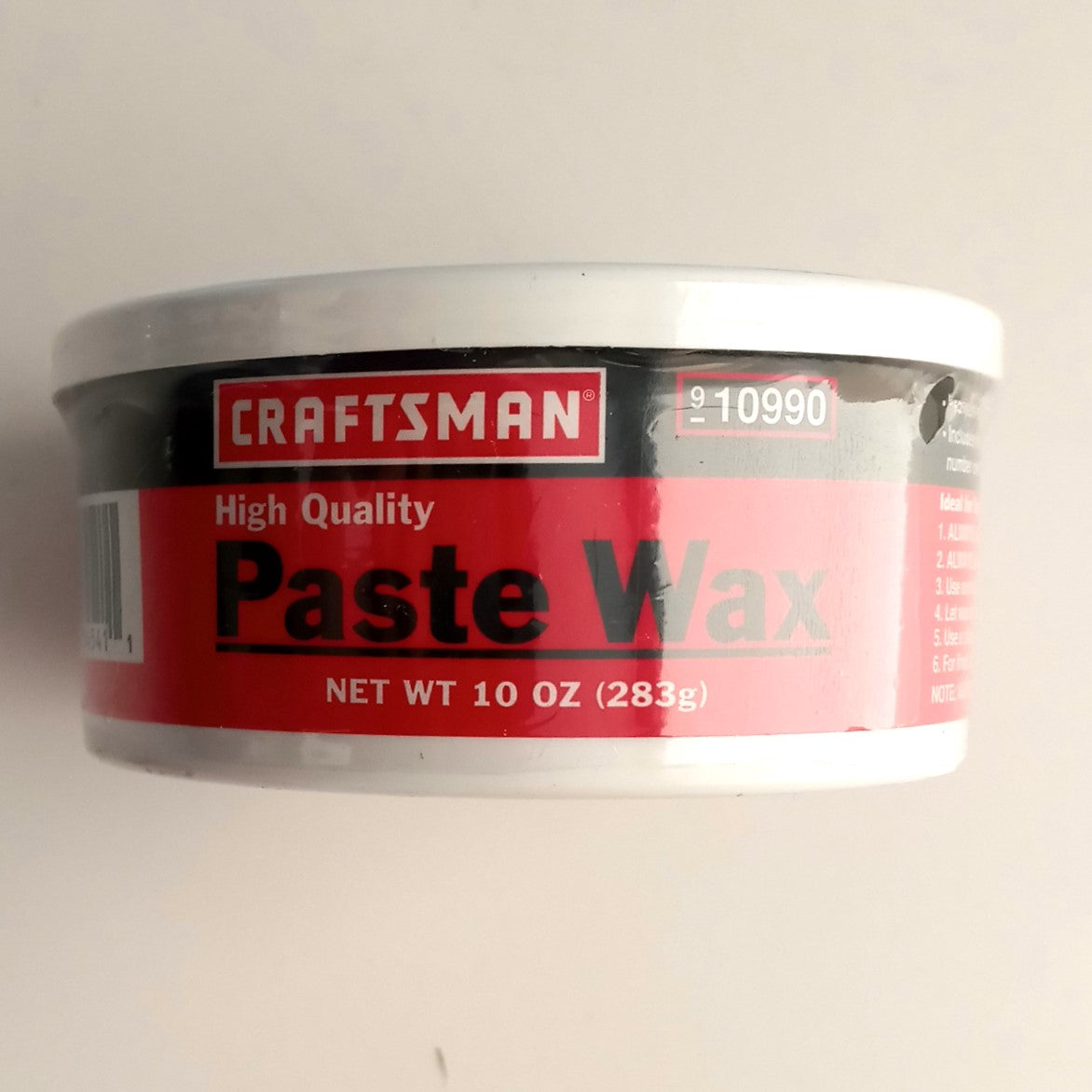 Craftsman High Quality Carnauba Paste Wax Made in the USA 10oz 10990