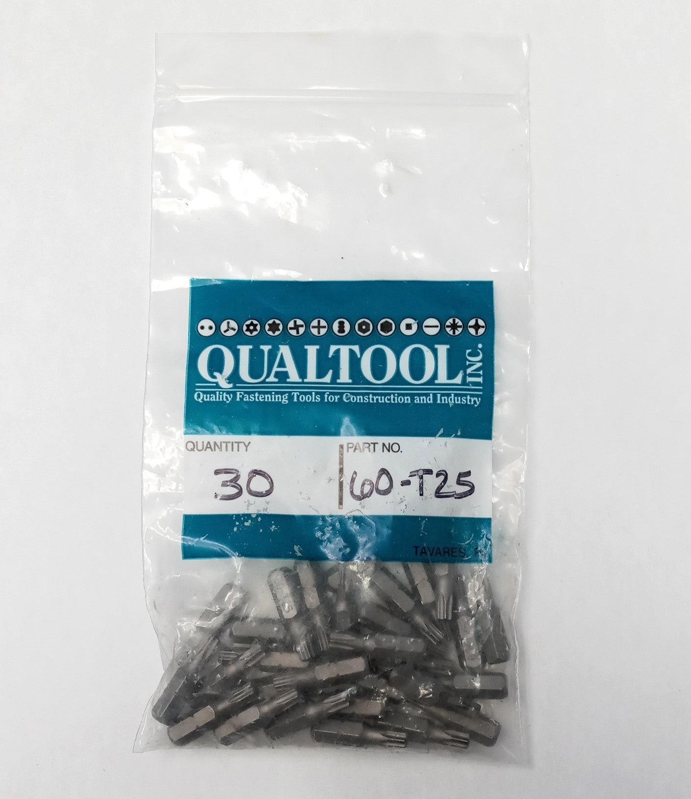 Qualtool T25 x 1" Torx Bits 30pcs. 60-T25