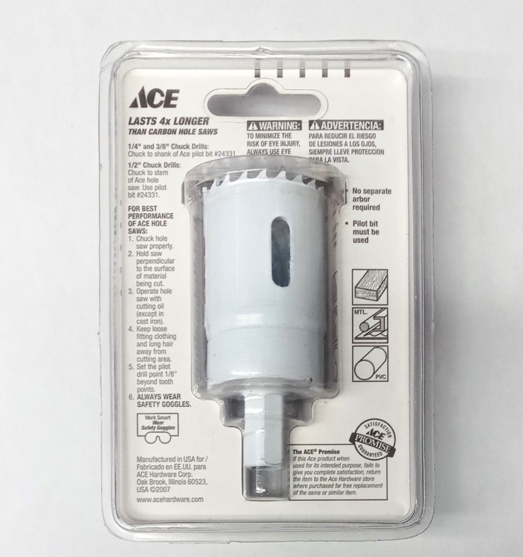 ACE 1-3/8" Bi-Metal Hole Saw with Arbor 24312 #HW
