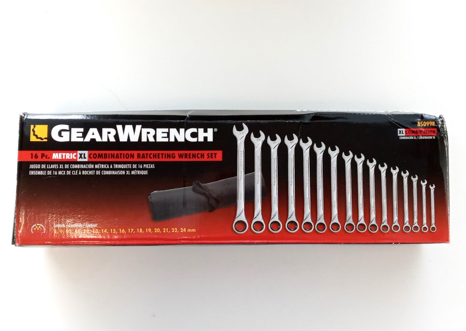 GEARWRENCH 85099R XL Ratcheting Combination Metric Wrench Set 16 Pc. 12 Point