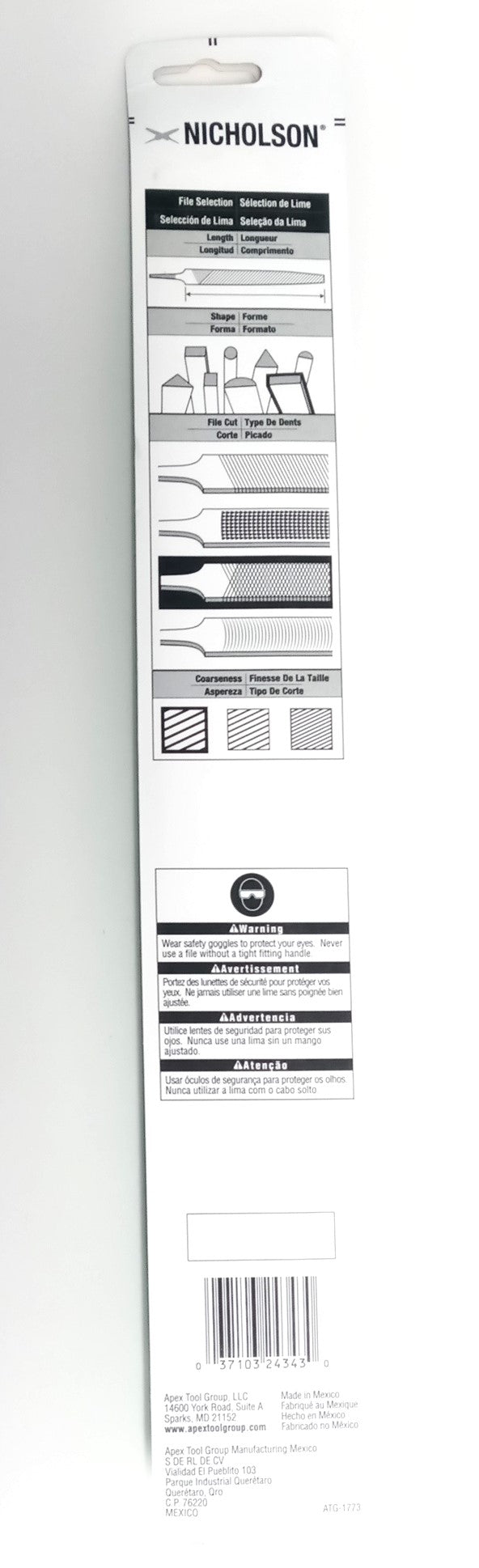 Nicholson Black Diamond 10" General Purpose Laminate File With Handle 21690N