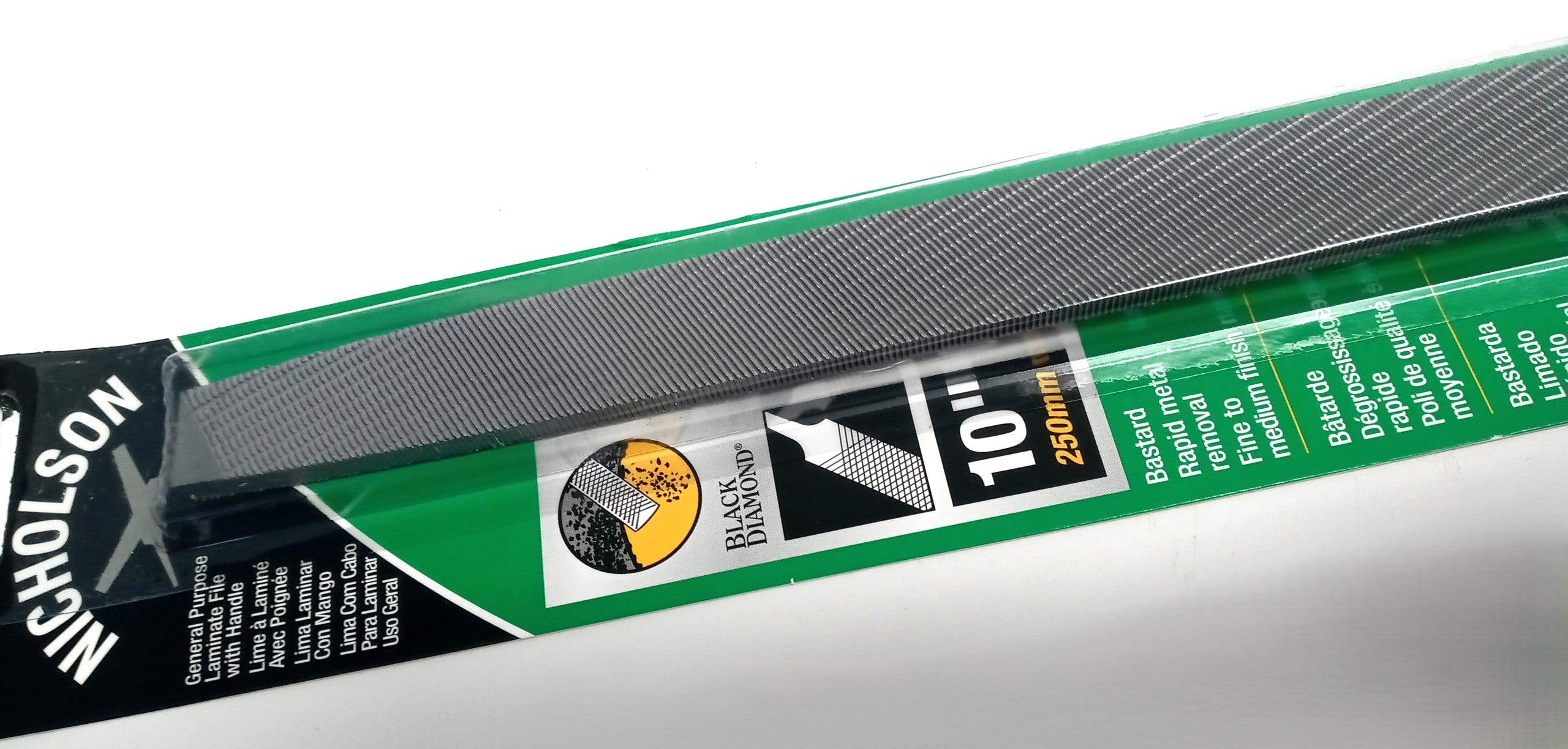 Nicholson Black Diamond 10" General Purpose Laminate File With Handle 21690N