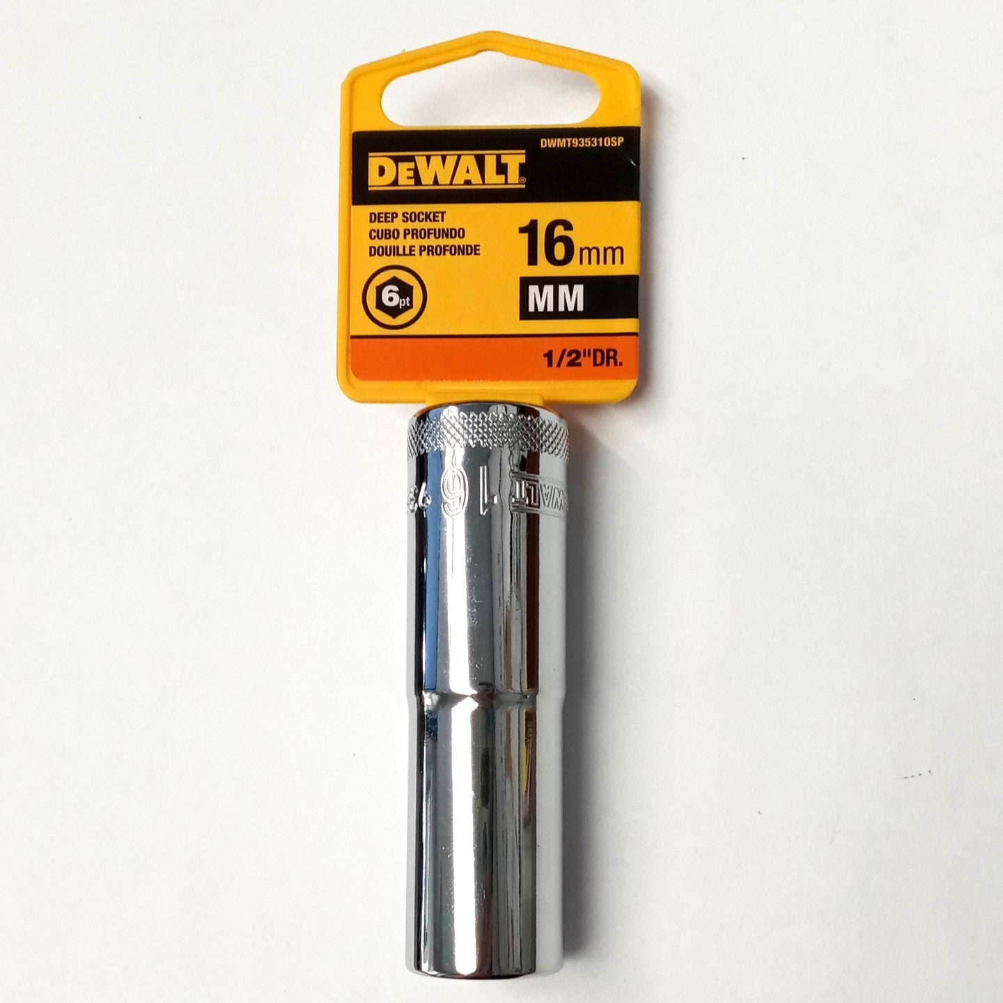 DeWalt 16mm Deep Socket 6-Point 1/2" Drive DWMT935310SP