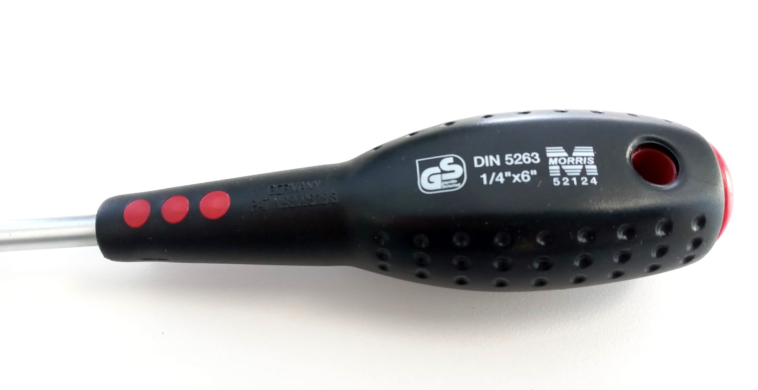 Morris Cabinet Tip Screwdriver 1/4" x 6" Magnetic Tip Cushion Grip 52124