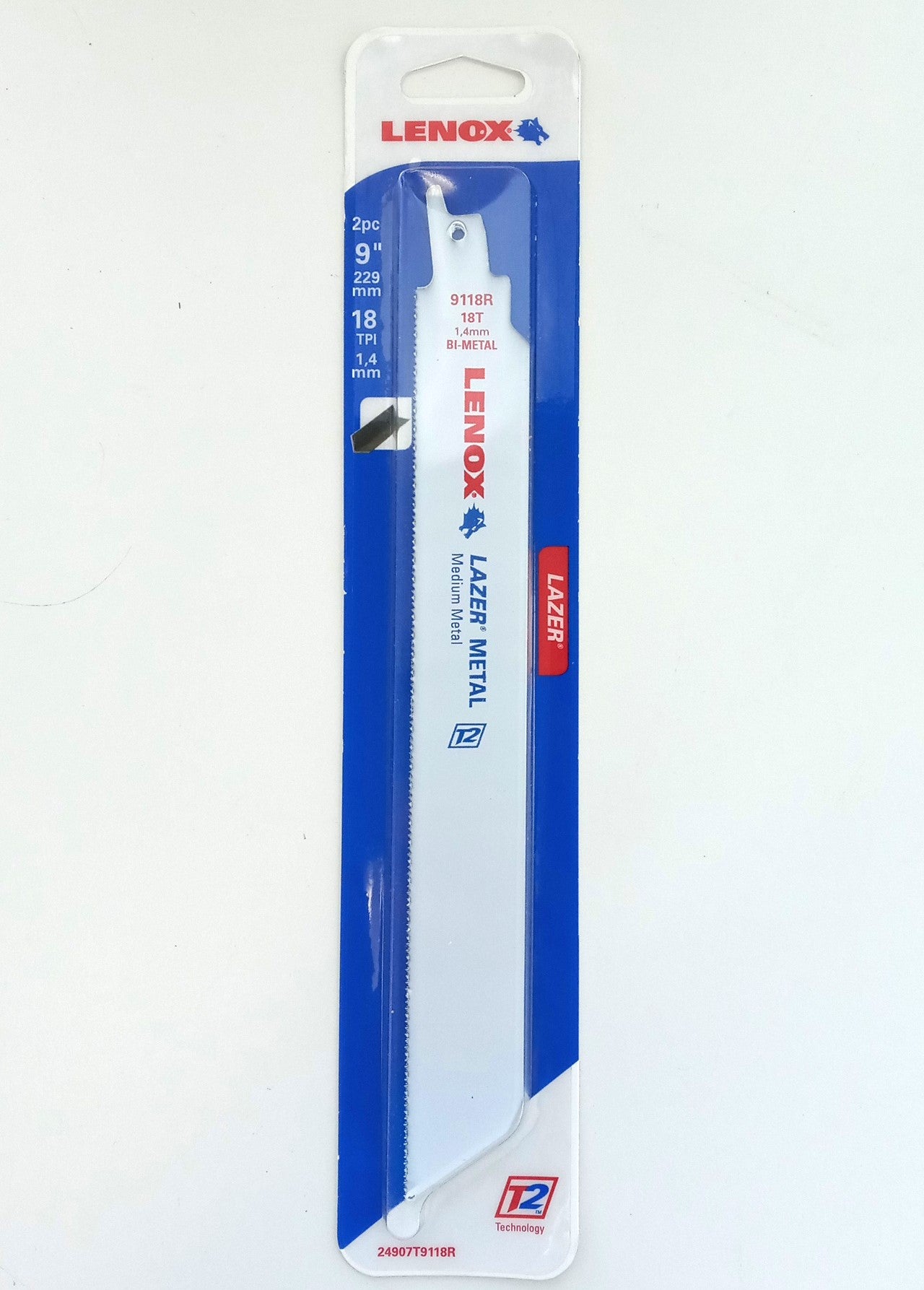 Lenox 9" 18TPI Reciprocating Saw Blades Lazer Bi-Metal 2pcs USA 24907T9118R