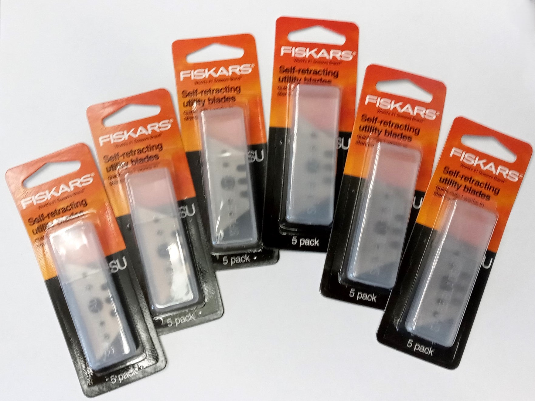 Fiskars Self Retracting Utility Blades, 6 Packs of 5 Pieces, 30 Blades 144780