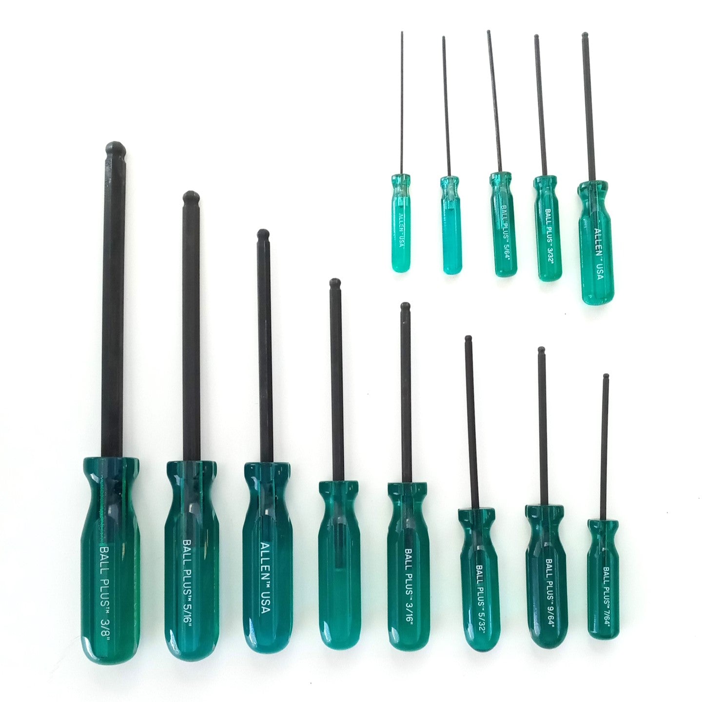 Allen 24pc Regular and Long Hex Screwdriver Set Ball Plus USA 46314
