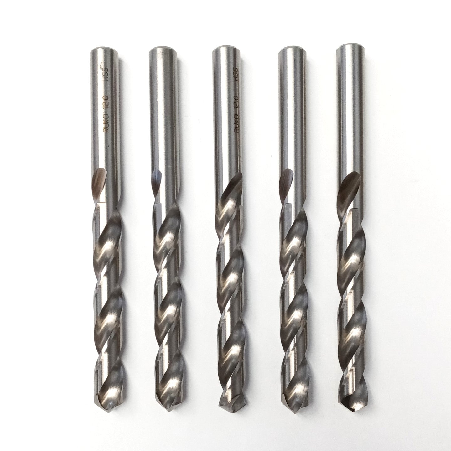 RUKO Metal Spiral Drill Bit 12mm HSS-G 151mm DIN 338 5pcs. Germany 214120