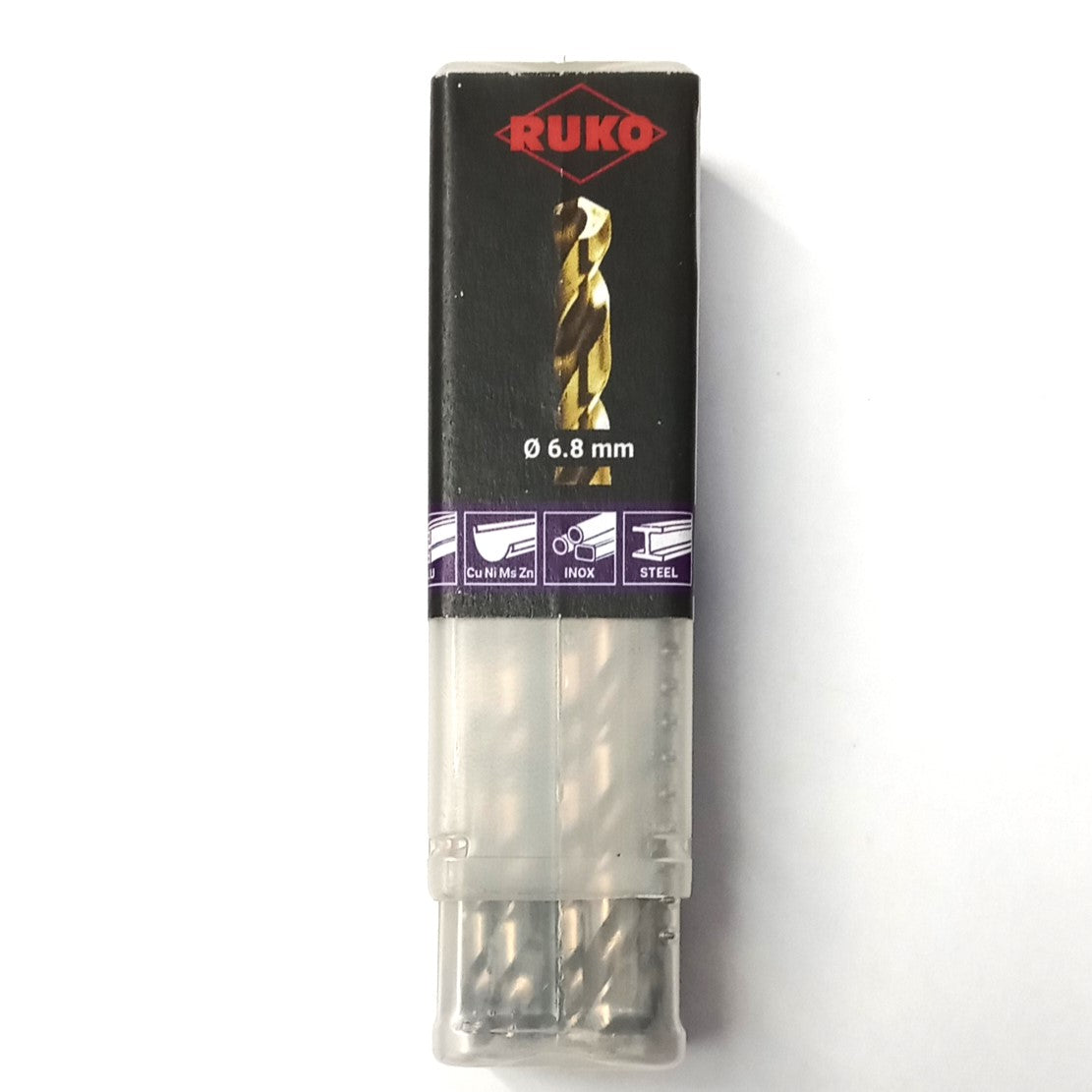 RUKO HSSE-Co 5 Metal Twist Drill Bit 6.8mm Germany 10pcs. 215068