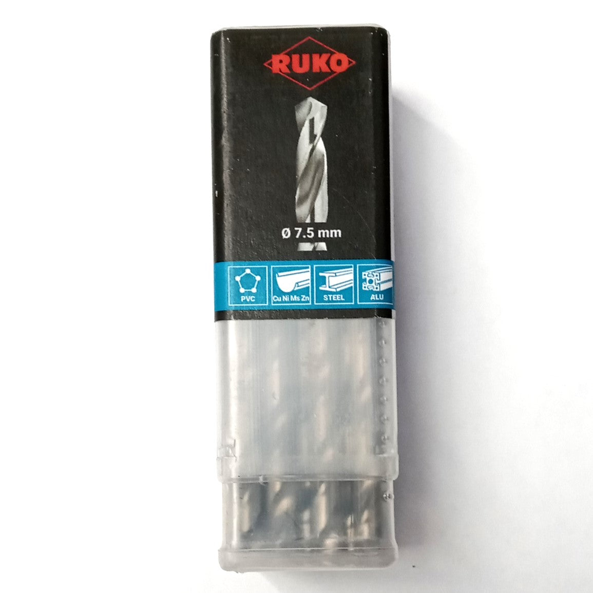 RUKO HSS-G Twist Drill Bit 7.5mm 109mm DIN338 Precision C Germany 10pcs. 214075