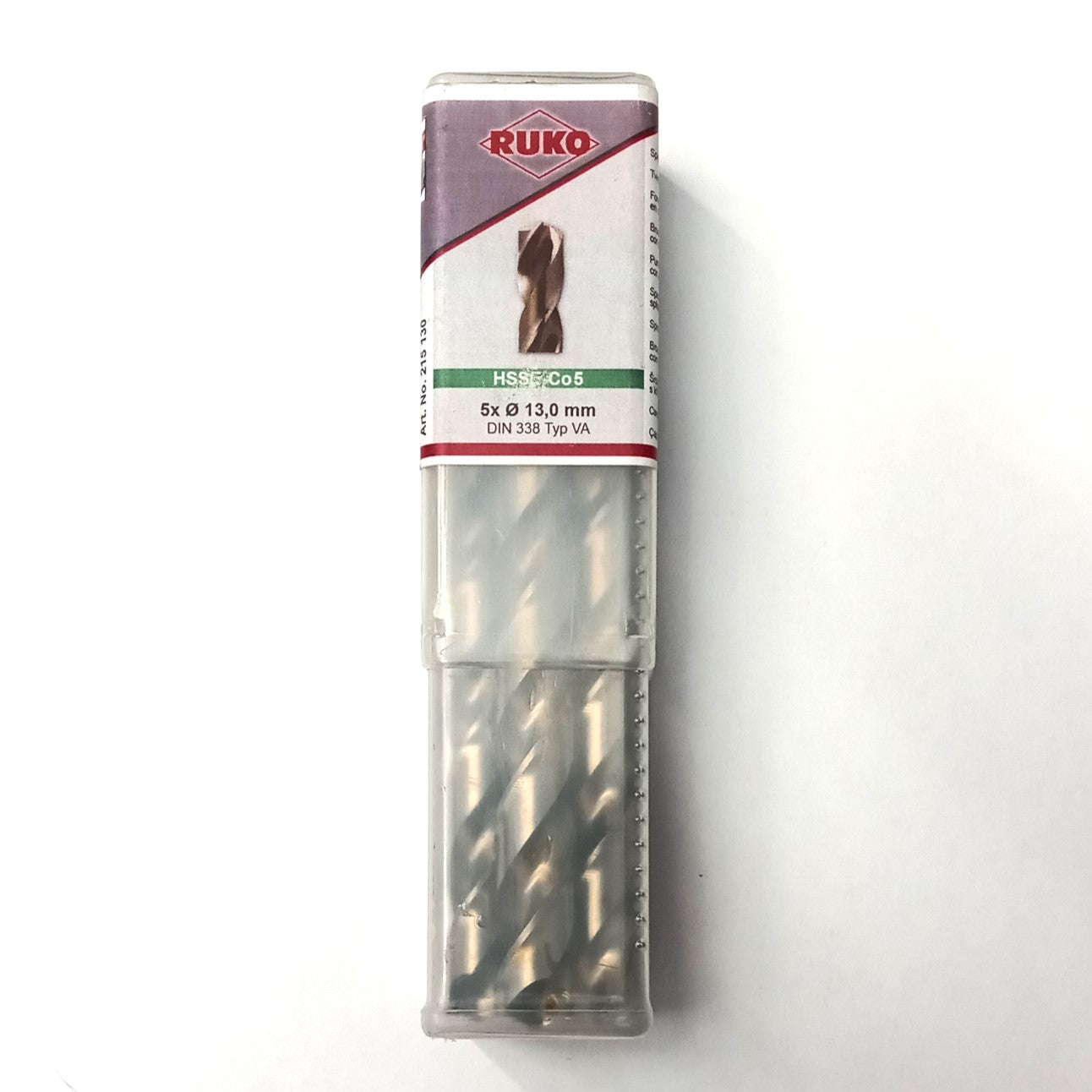 Ruko 13mm Drill Bit HSS With Cobalt 5pcs. Germany 215130