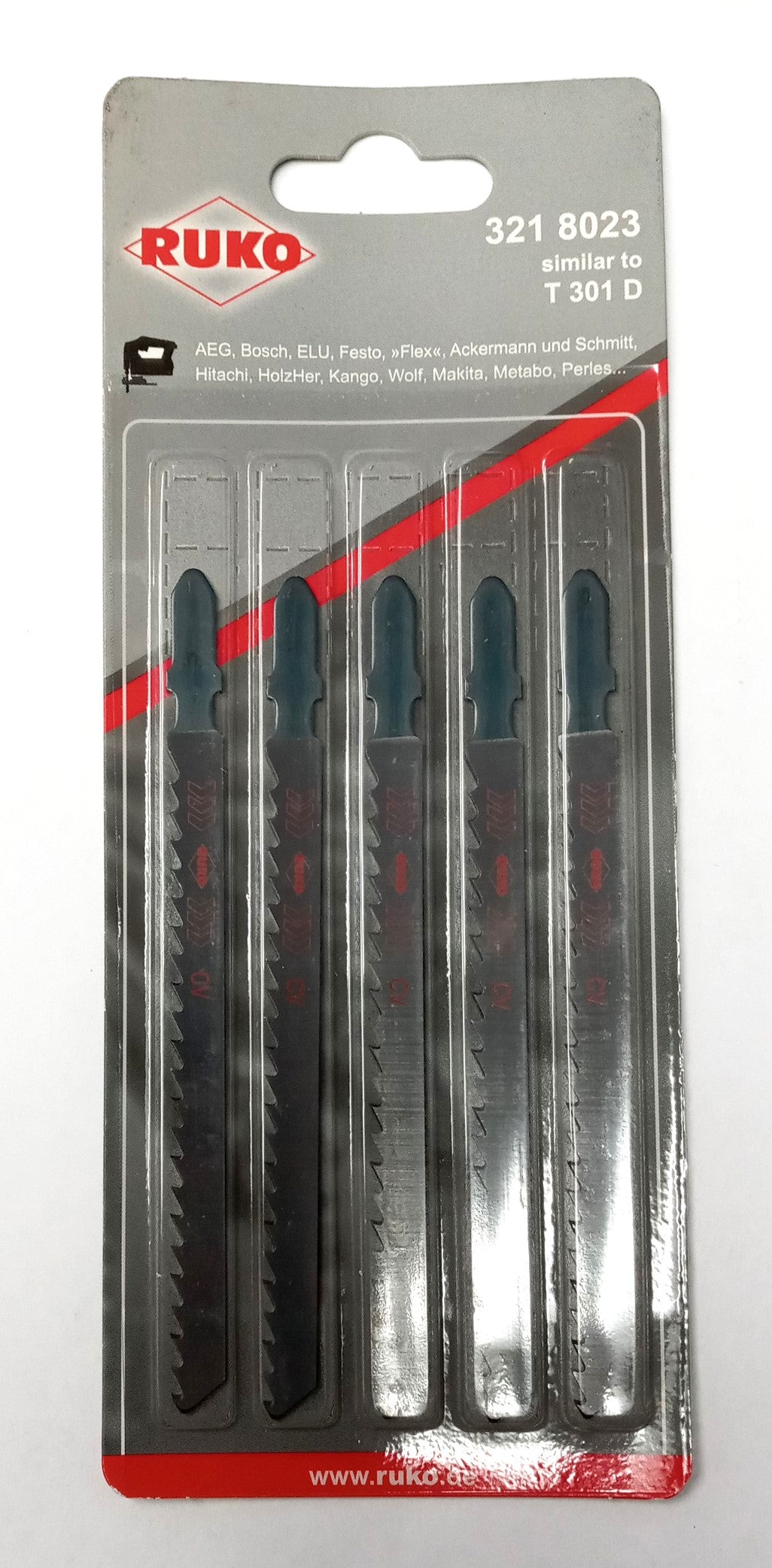 Ruko T-shank Jig-Saw Blades T-301D (5pcs) 3218023 Germany