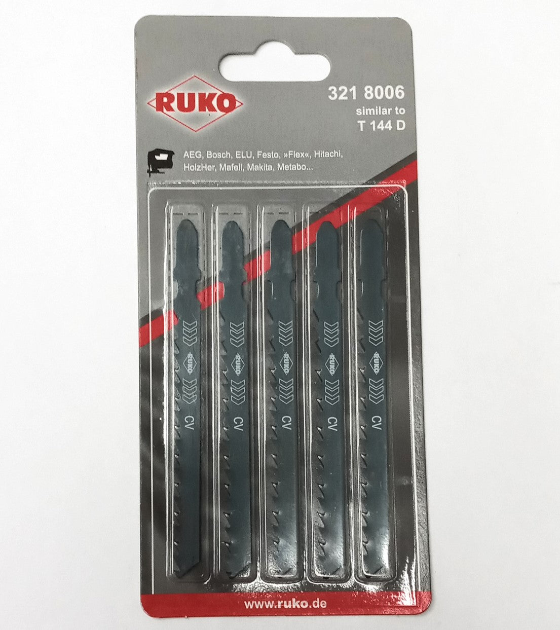 Ruko T-shank Jig-Saw Blades T-144D (5pcs) 3218006 Germany