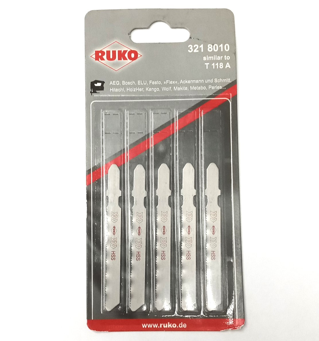 Ruko T-shank Jig-Saw Blades T-118A (5pcs) 3218010 Germany