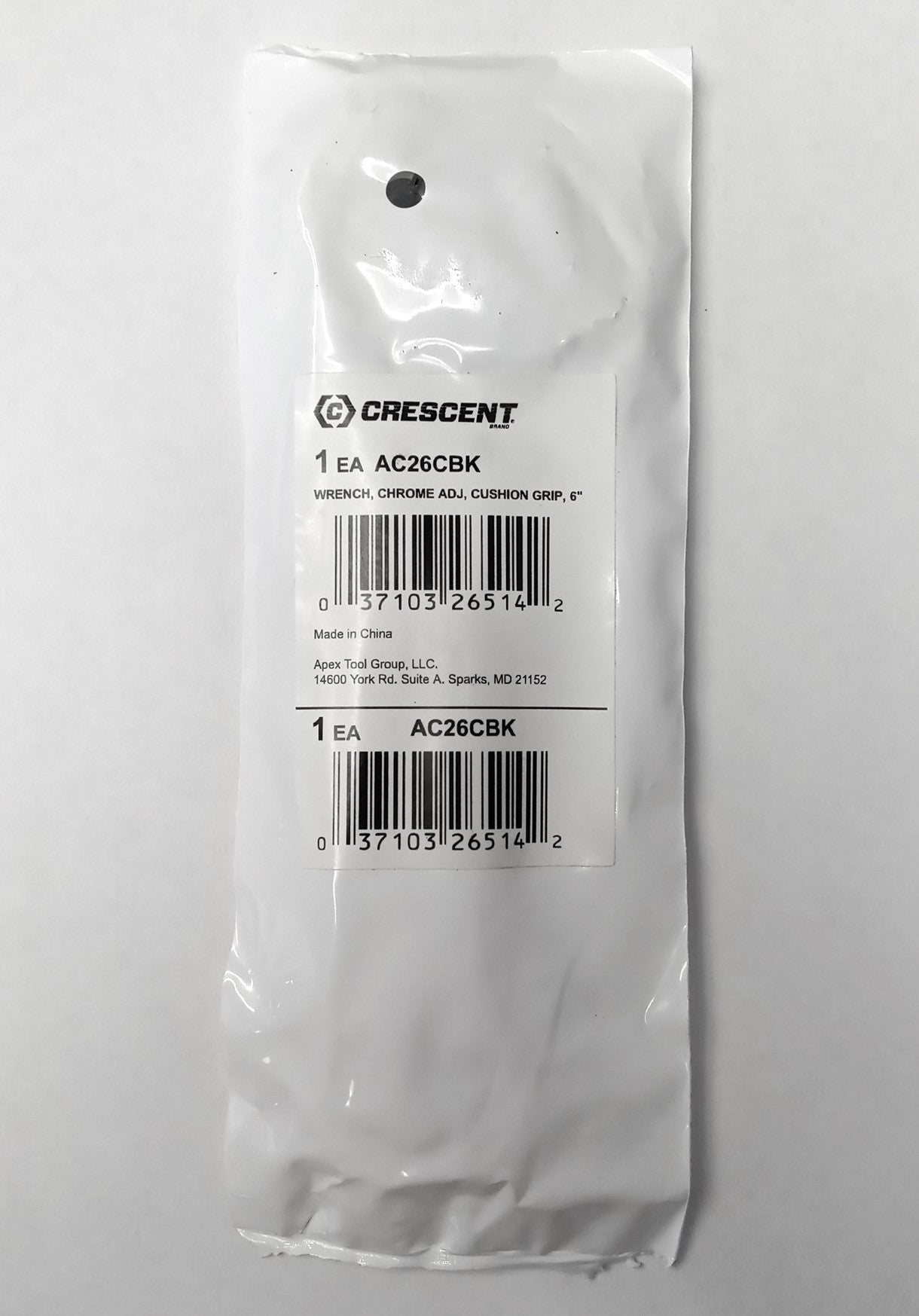 Crescent AC26CBK 6" Adjustable Wrench Chrome And Non-slip Cushion Grip