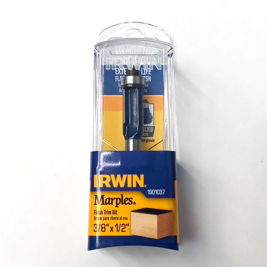 Irwin Marples Laminate Flush Router Bit With 3/8" X 1/2", 1/4" Shank 1901037