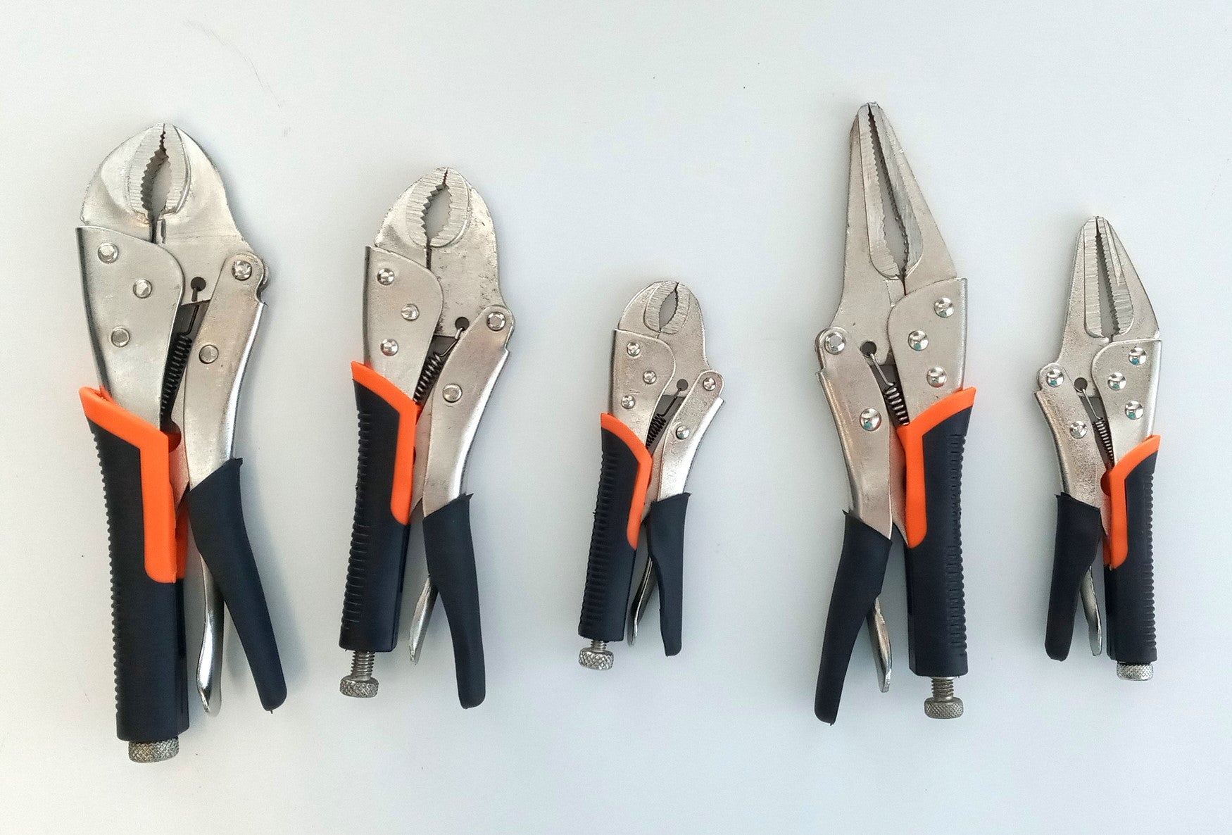Kotto 5pc Locking Pliers Set 5" 7" 10" Curved Jaw Locking Pliers 7" 9" Long Nose