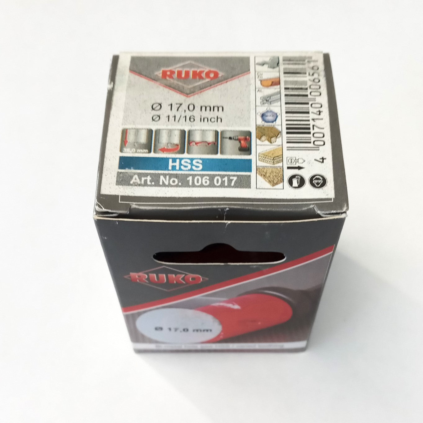 RUKO High Speed Steel Bi-Metal Hole Saw, 11/16" 106017