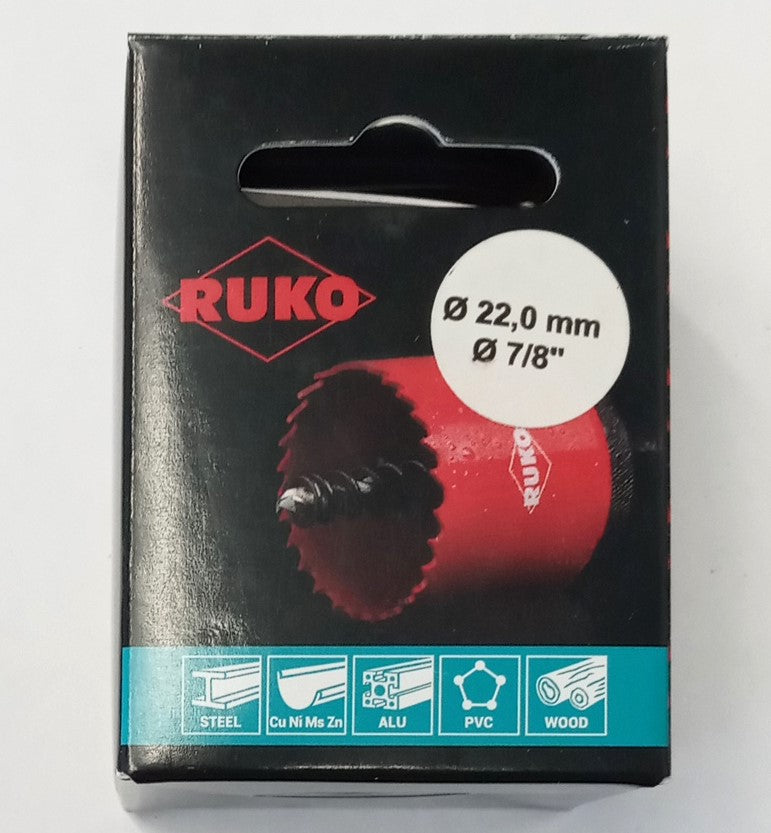 RUKO High Speed Steel Bi-Metal Hole Saw, 7/8" 106022