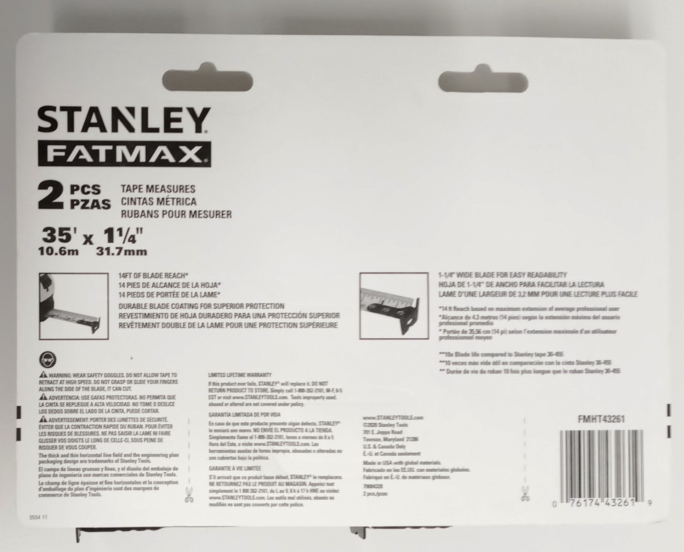 Stanley 35ft. FatMax Measuring Tape 2Pack USA FMHT43261 33-735