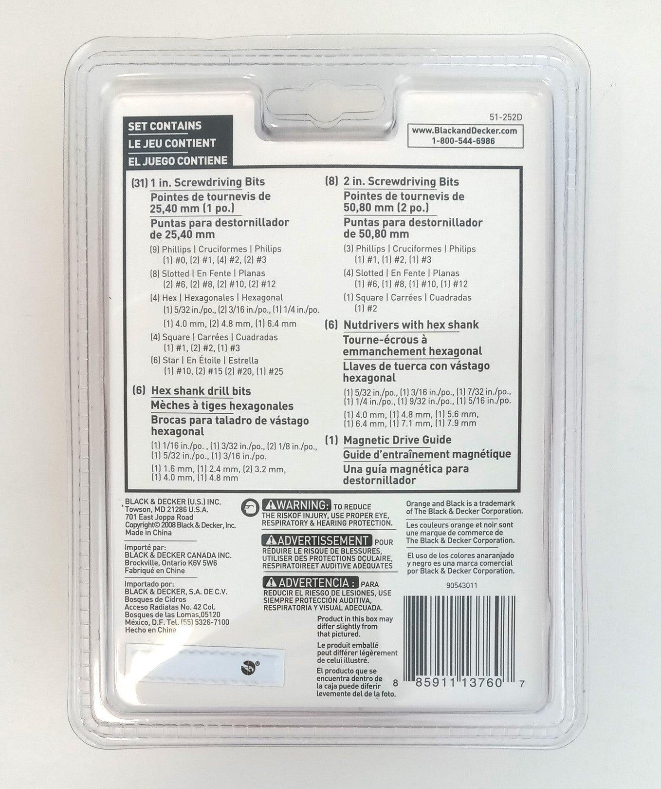 Black & Decker 51-252D 52 Piece Drilling & Screwdriving Set Magnetic Drive Guide