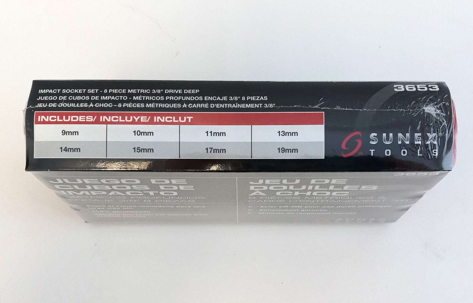 Sunex 3653 8 Piece 3/8" Drive 6 Point Metric Deep Impact Socket Set