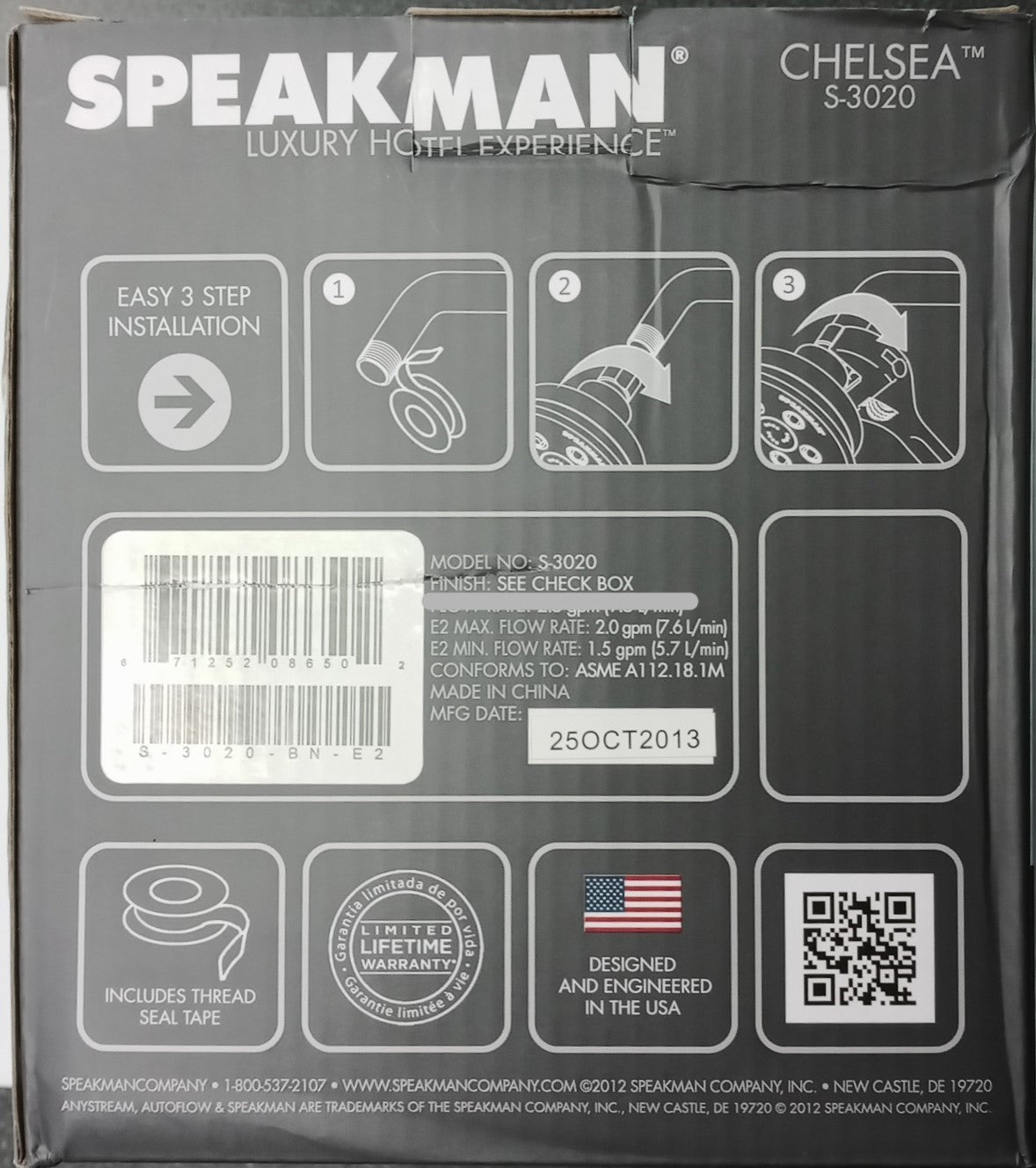 Speakman Low Flow Fixed Shower Head 2.0 GPM Brushed Nickel S-3020-BN-E2