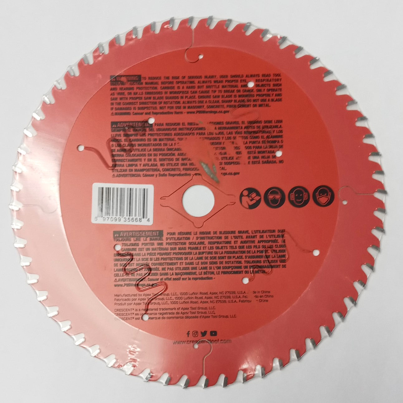 Crescent Carbide Circular Saw Blade 7-1/4" x 60T Fine Finish CSBUF-760