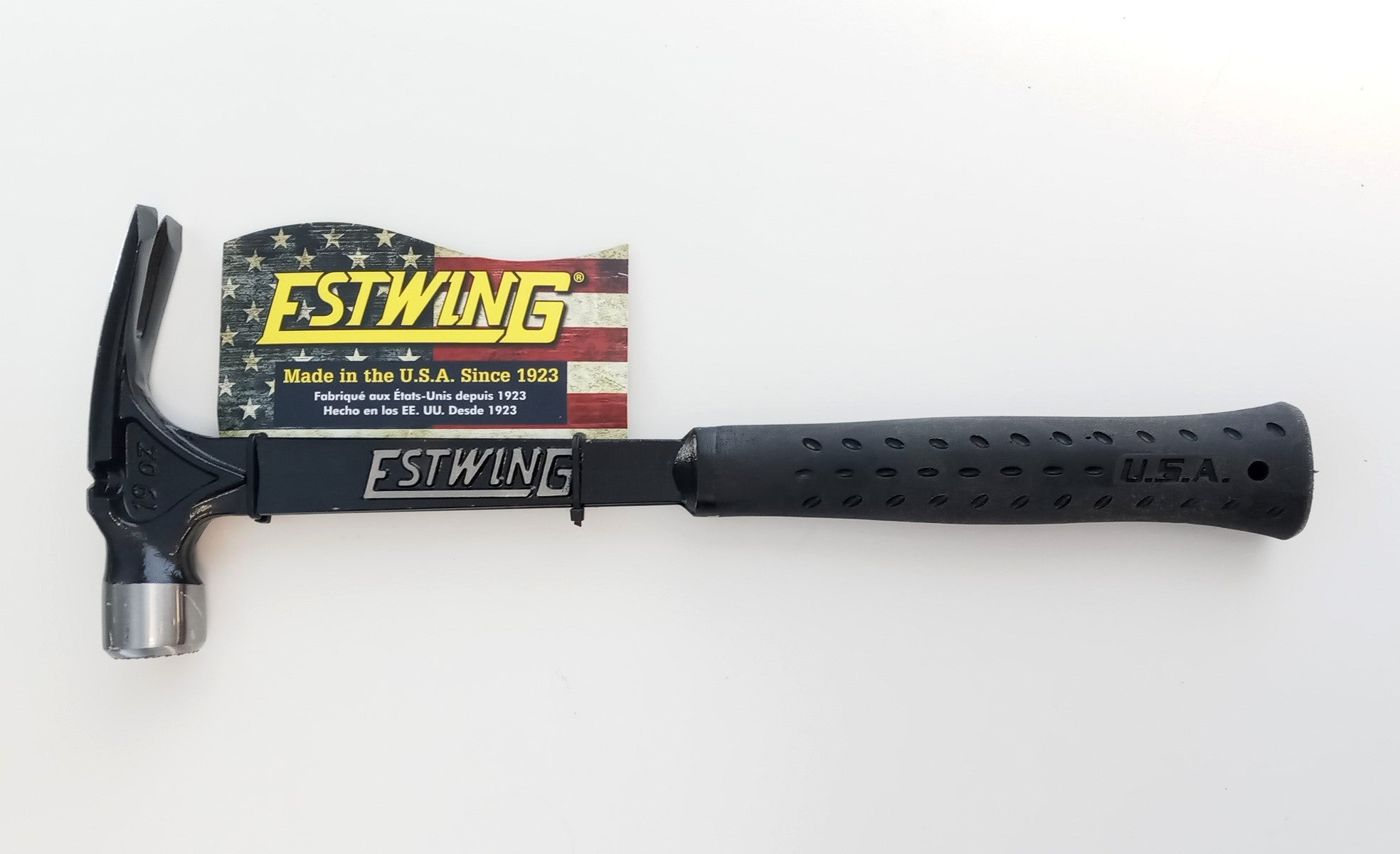 Estwing Ultra Framing Hammer 19oz Vinyl Gripped, Milled Face, USA Made EB-19SM
