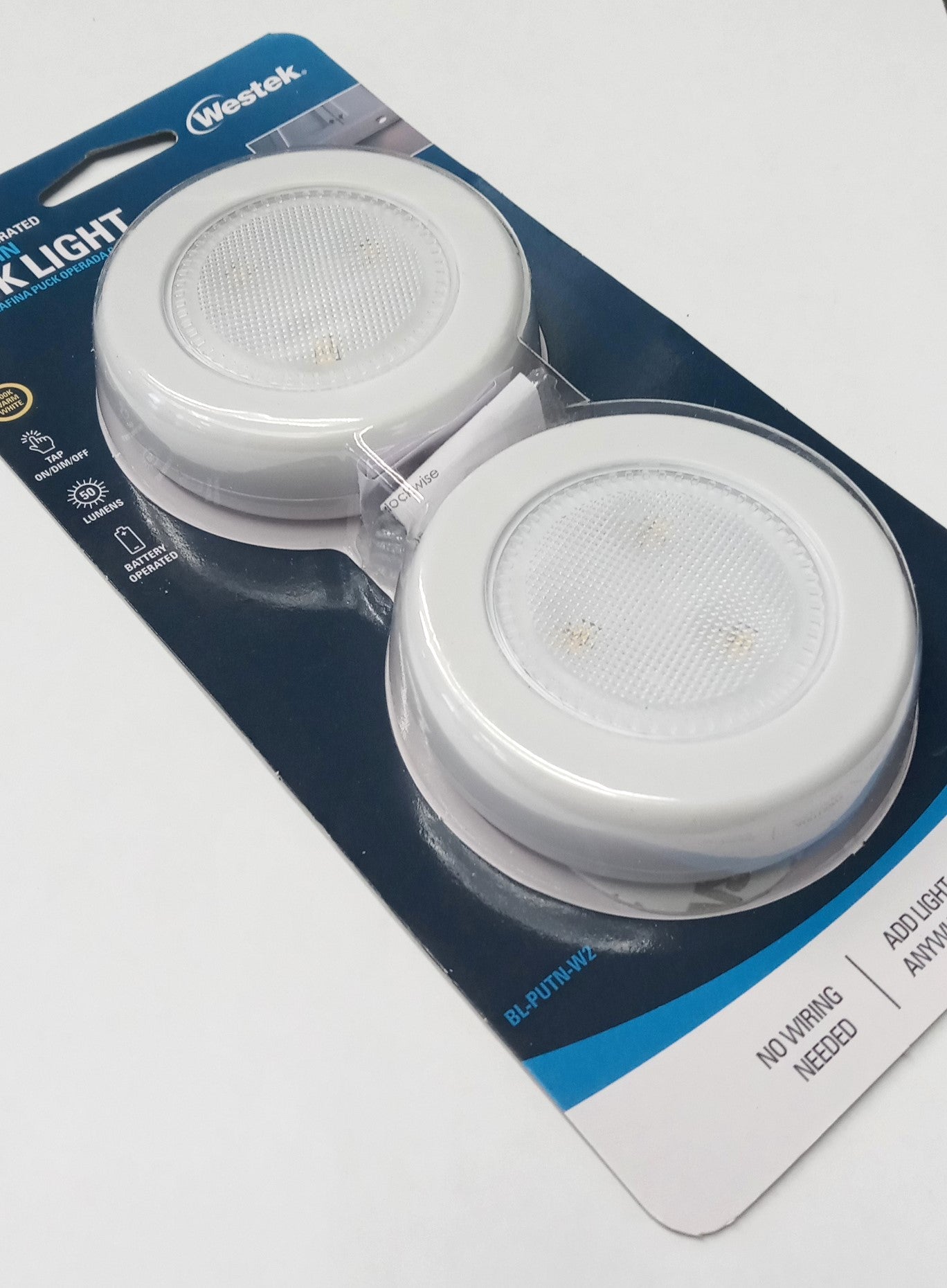 Westek Ultra Thin Wireless LED Puck Light Battery Operated BL-PUTN-W2