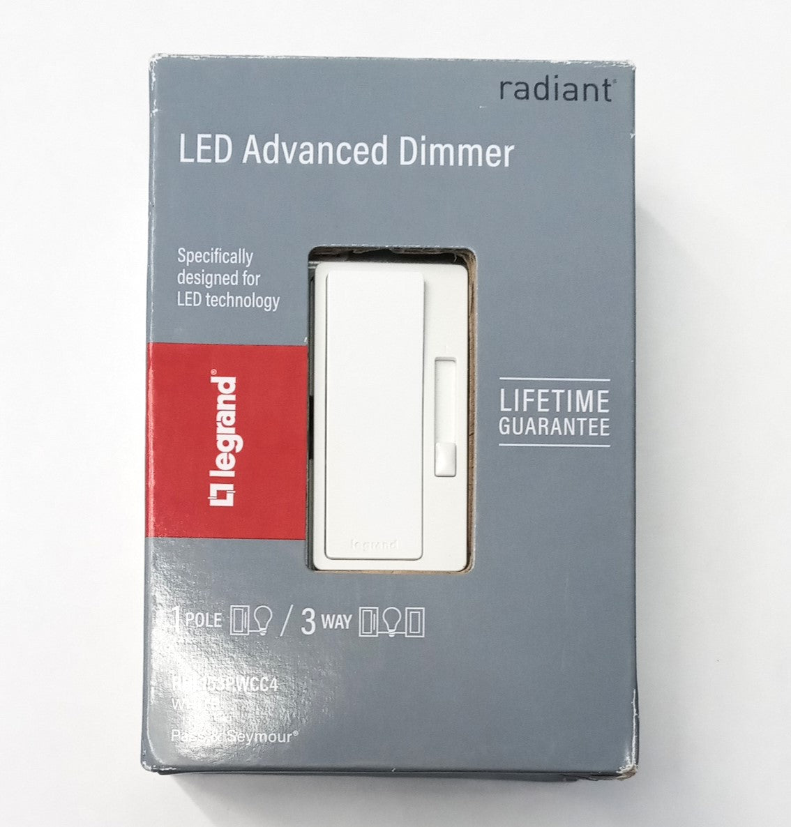 Legrand Radiant 150-Watt Single-Pole/3-Way LED Advanced Dimmer White RHL153PWCC4