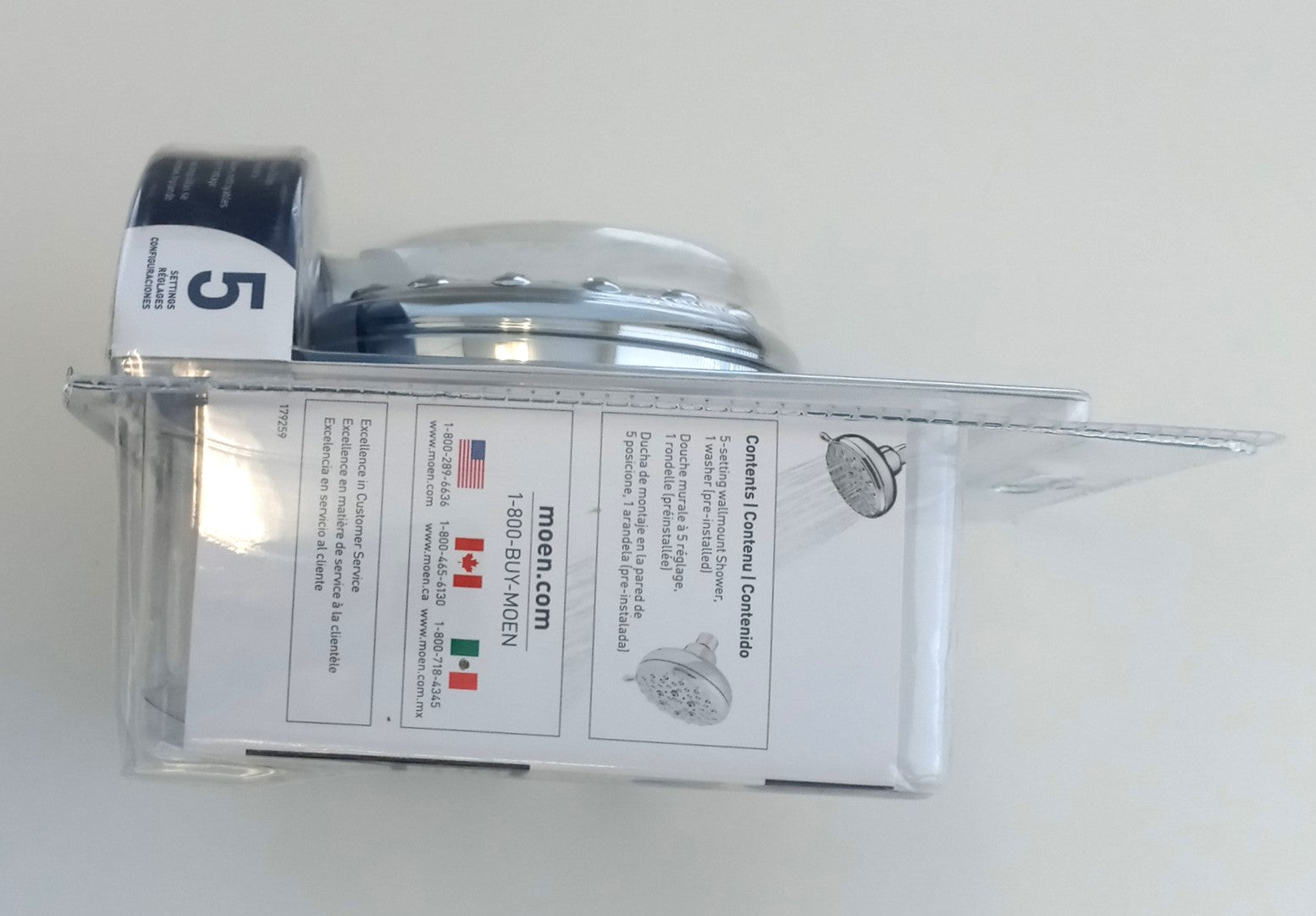 Moen Banbury White 5 Function Wallmount Showerhead 23045W