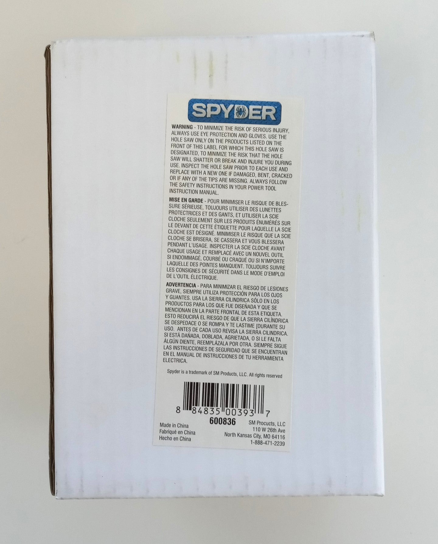 Spyder 4-3/4 in Hole Saw Deep Cut Tungsten Carbide Tipped Spyder 600836