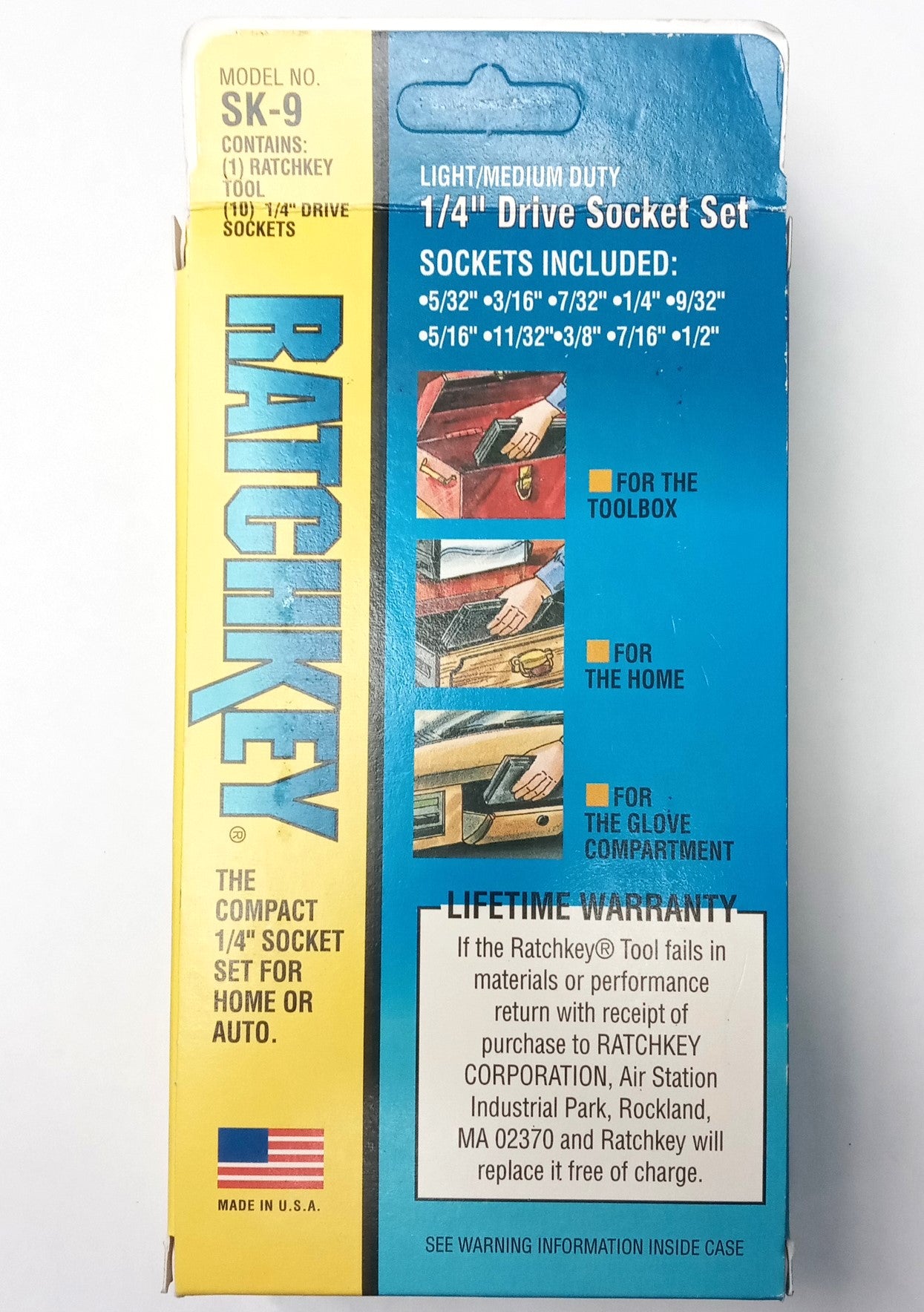 Ratchkey 1/4" Drive Socket Set SAE Light Duty USA SK-9