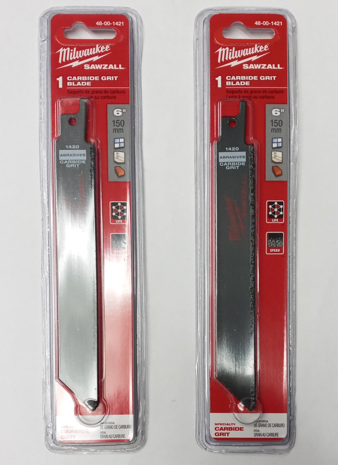 Milwaukee 6 in. Carbide Grit Sawzall Saw Blade U.K. 48-00-1421 (2pks)