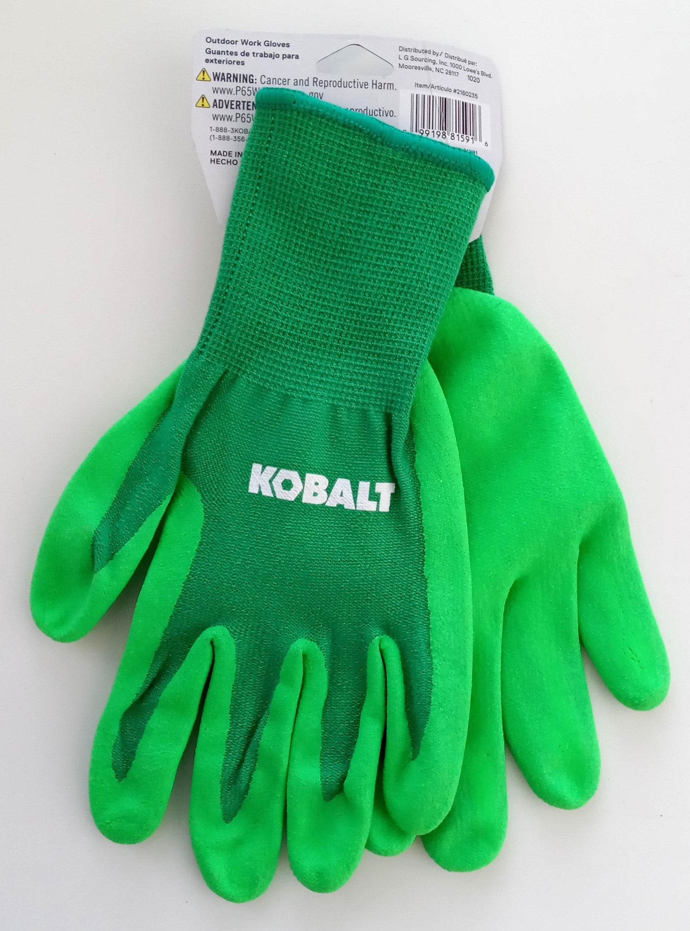 Kobalt Bamboo Foam Nitrile Outdoor Work Gloves Size Large 2160235