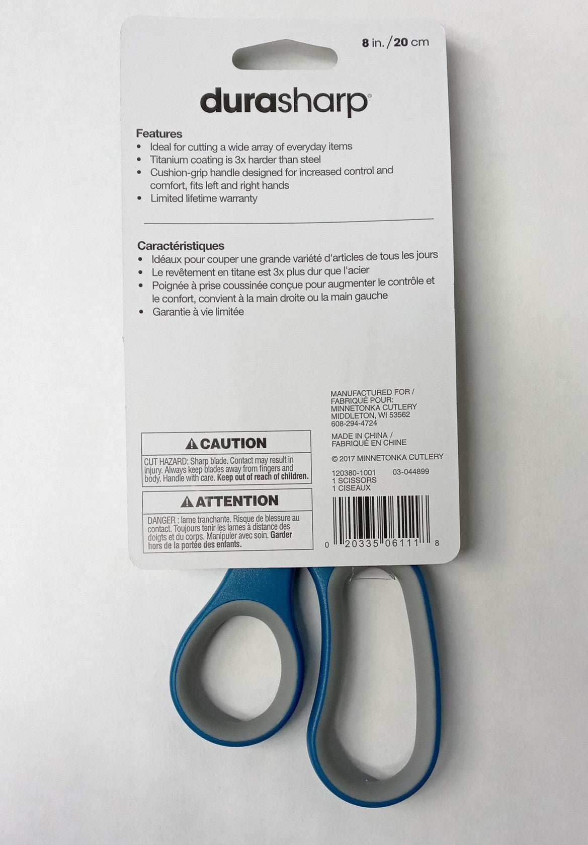 Durasharp 8" Titanium Scissors Soft Grip 2pcs 120380-1001