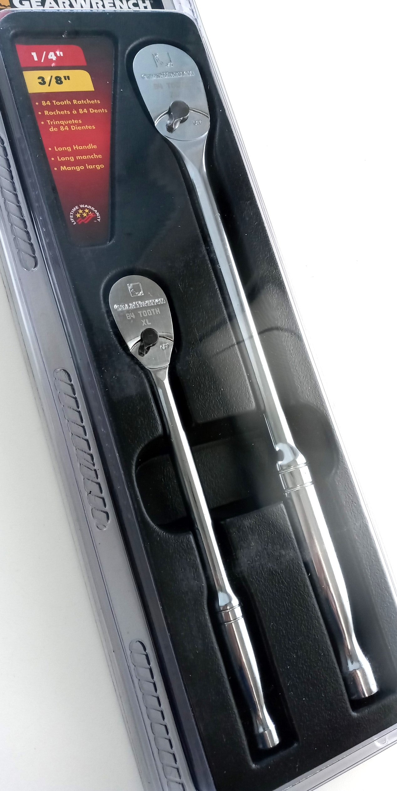 GearWrench 2 Pc. Long Handle Teardrop Ratchet Set - 1/4" & 3/8" Dr. 81268